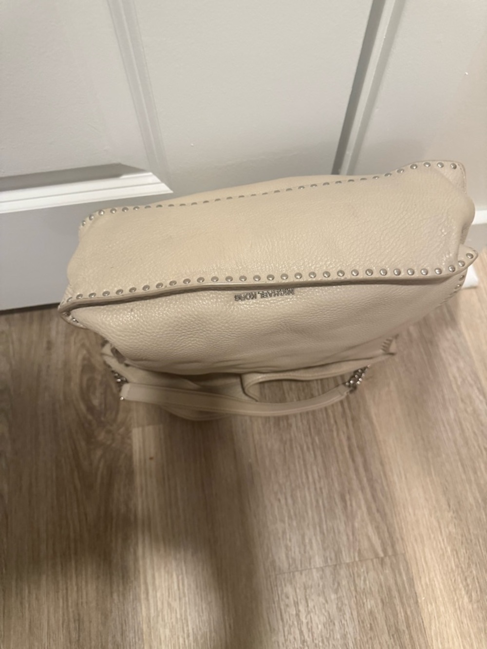 Michael Kors Beige Studded Leather Hobo Bag - Picture 5 of 7